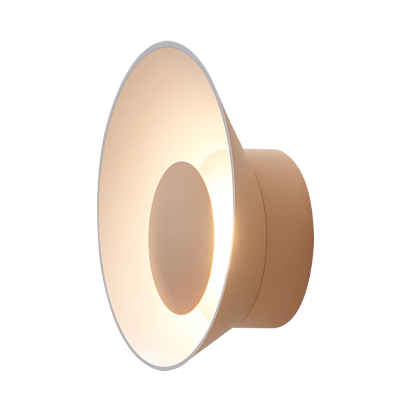 White/Black/Pink Finish Bowl Shape Sconce Light Minimalism LED Aluminum Wall Lamp for Drawing Room Clearhalo 'Cast Iron' 'Glass' 'Industrial' 'Modern wall lights' 'Modern' 'Tiffany' 'Traditional wall lights' 'Wall Lamps & Sconces' 'Wall Lights' Lighting' 882800