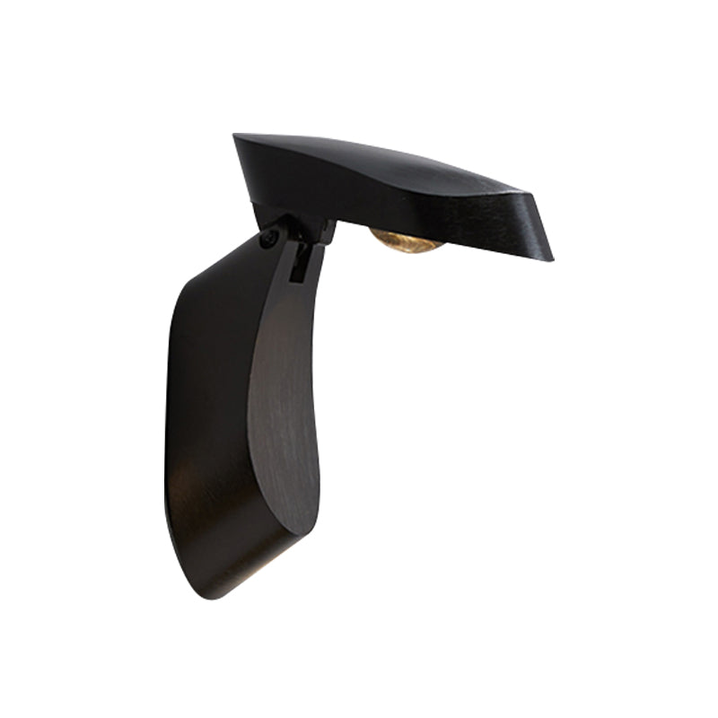 Rotatable Oval Surface Wall Sconce Modern Metal LED Bedside Wall Light Fixture in White/Black/Gold Finish Clearhalo 'Cast Iron' 'Glass' 'Industrial' 'Modern wall lights' 'Modern' 'Tiffany' 'Traditional wall lights' 'Wall Lamps & Sconces' 'Wall Lights' Lighting' 882804