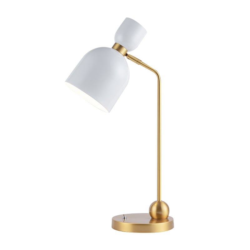 Flared Nightstand Light Modernist Metal Single Head White and Gold Night Table Lamp Clearhalo 'Lamps' 'Table Lamps' Lighting' 882912