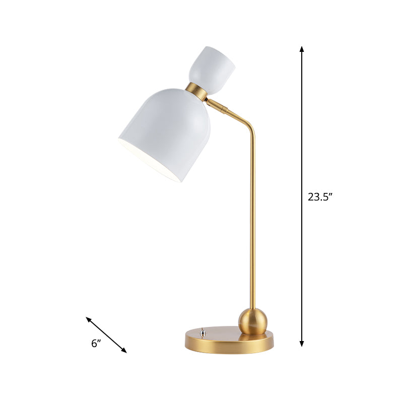 Flared Nightstand Light Modernist Metal Single Head White and Gold Night Table Lamp Clearhalo 'Lamps' 'Table Lamps' Lighting' 882913