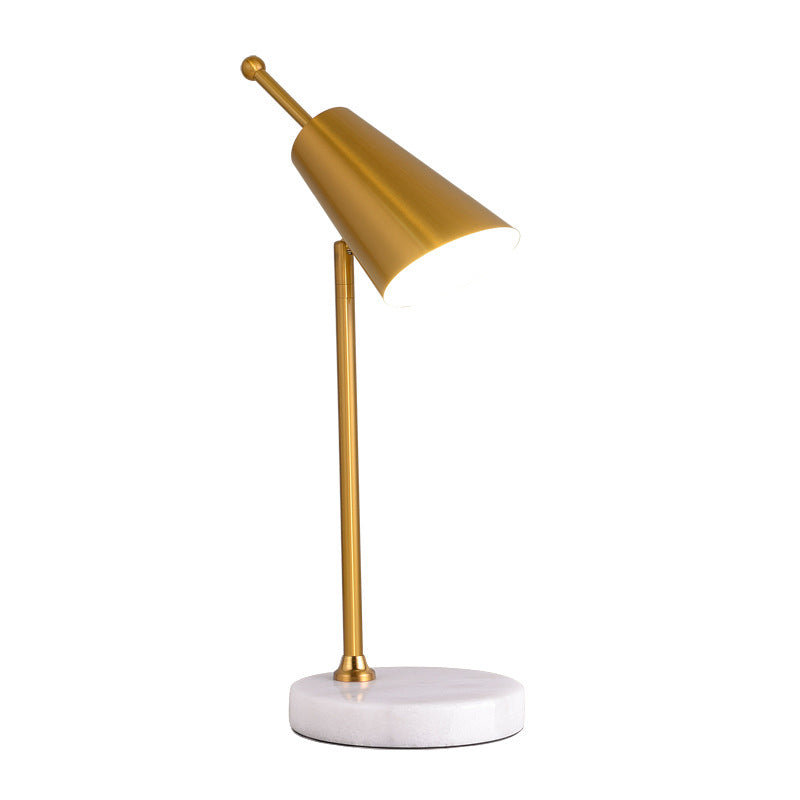 Post Modern LED Nightstand Light with Metal Shade Gold/Silver Finish Conic Table Lamp for Bedroom Clearhalo 'Lamps' 'Table Lamps' Lighting' 882952
