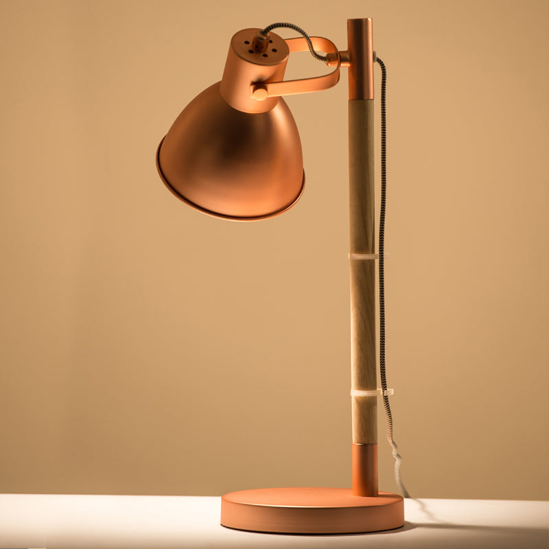 Domed Metal Handle Table Light Modern Rose Gold LED Rotatable Desk Lamp for Bedside Clearhalo 'Lamps' 'Table Lamps' Lighting' 882963