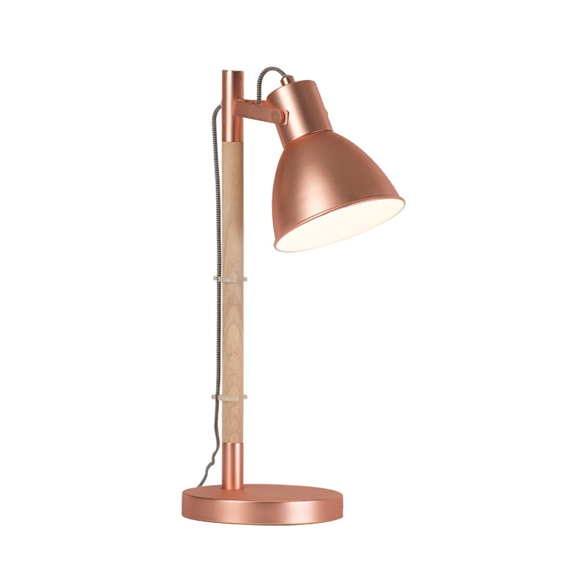 Domed Metal Handle Table Light Modern Rose Gold LED Rotatable Desk Lamp for Bedside Clearhalo 'Lamps' 'Table Lamps' Lighting' 882964