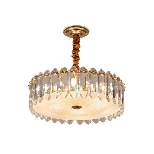 6-Light Hanging Lamp Modernism Circular Clear K9 Crystal Chandelier Lighting Fixture for Bedroom Clearhalo 'Ceiling Lights' 'Chandeliers' 'Clear' 'Industrial' 'Modern Chandeliers' 'Modern' 'Tiffany' 'Traditional Chandeliers' Lighting' 883046