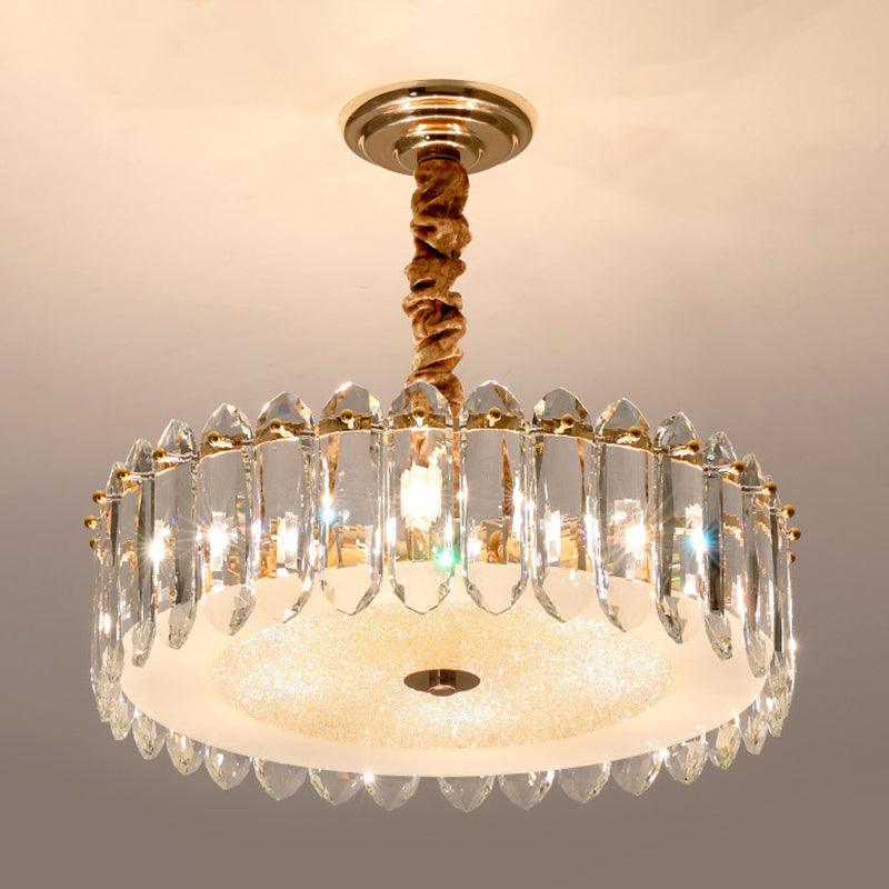 6-Light Hanging Lamp Modernism Circular Clear K9 Crystal Chandelier Lighting Fixture for Bedroom Clearhalo 'Ceiling Lights' 'Chandeliers' 'Clear' 'Industrial' 'Modern Chandeliers' 'Modern' 'Tiffany' 'Traditional Chandeliers' Lighting' 883047