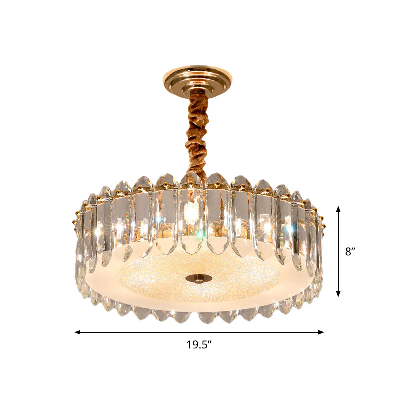 6-Light Hanging Lamp Modernism Circular Clear K9 Crystal Chandelier Lighting Fixture for Bedroom Clearhalo 'Ceiling Lights' 'Chandeliers' 'Clear' 'Industrial' 'Modern Chandeliers' 'Modern' 'Tiffany' 'Traditional Chandeliers' Lighting' 883048