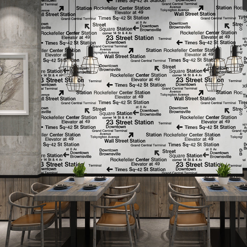 Fashion and Original 3D Effect English Letters and Vocabularies Non-Pasted Wallpaper, 20.5" by 31' Clearhalo 'Industrial wall decor' 'Industrial' 'Wallpaper' Wall Decor' 883656