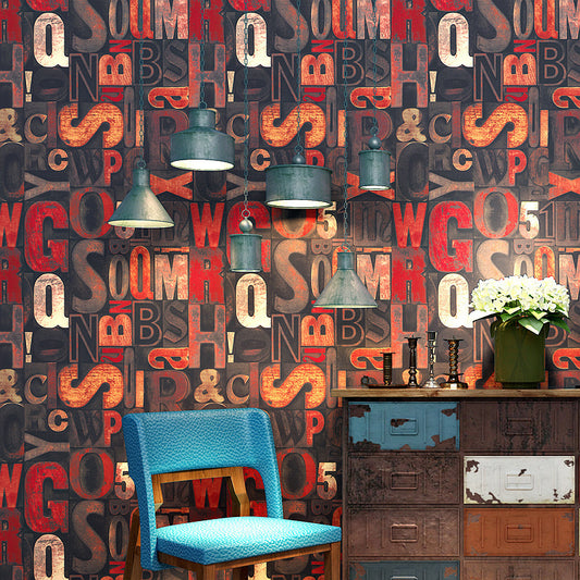 Plaster 20.5"W x 33'L Retro American Modern Non-Pasted Wallpaper Orange Clearhalo 'Industrial wall decor' 'Industrial' 'Wallpaper' Wall Decor' 883715