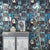 Plaster 20.5"W x 33'L Retro American Modern Non-Pasted Wallpaper Blue Clearhalo 'Industrial wall decor' 'Industrial' 'Wallpaper' Wall Decor' 883720