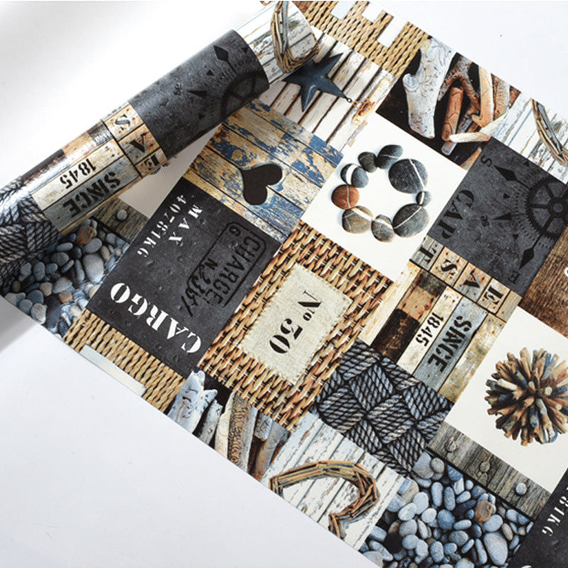 Original and Fashion Wall Decor Heart and STAR and Letter and Stone on Square and Rectangle Non-Pasted Wallpaper, 33' x 20.5" Clearhalo 'Industrial wall decor' 'Industrial' 'Wallpaper' Wall Decor' 883746