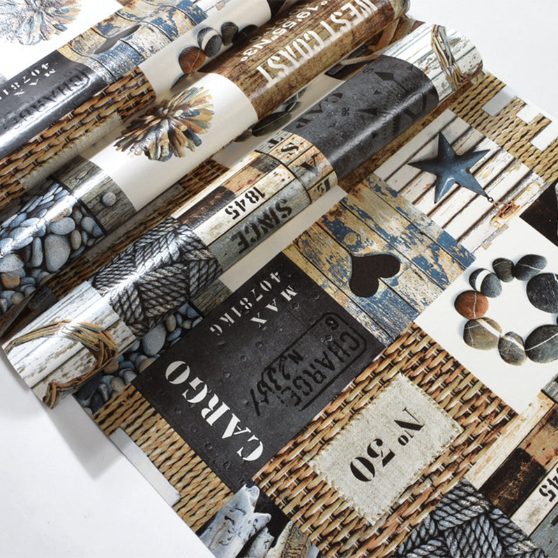 Original and Fashion Wall Decor Heart and STAR and Letter and Stone on Square and Rectangle Non-Pasted Wallpaper, 33' x 20.5" Clearhalo 'Industrial wall decor' 'Industrial' 'Wallpaper' Wall Decor' 883747