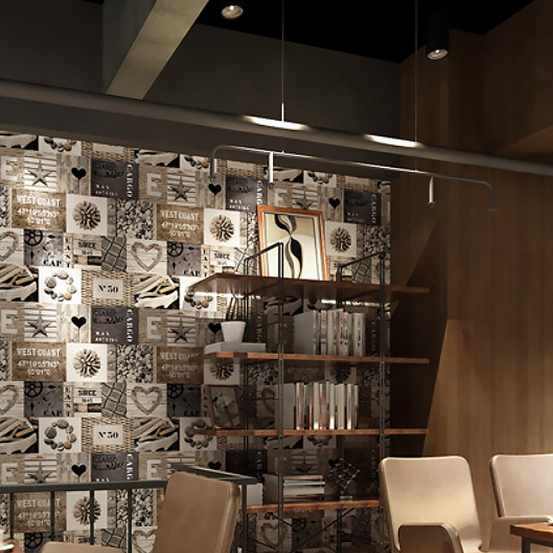 Original and Fashion Wall Decor Heart and STAR and Letter and Stone on Square and Rectangle Non-Pasted Wallpaper, 33' x 20.5" Yellow Clearhalo 'Industrial wall decor' 'Industrial' 'Wallpaper' Wall Decor' 883749