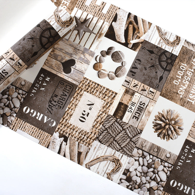 Original and Fashion Wall Decor Heart and STAR and Letter and Stone on Square and Rectangle Non-Pasted Wallpaper, 33' x 20.5" Clearhalo 'Industrial wall decor' 'Industrial' 'Wallpaper' Wall Decor' 883751