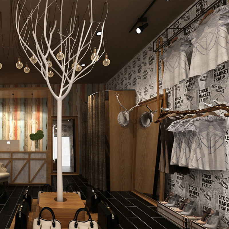 Non-Pasted Wallpaper with Black and White Newspaper under the Title of STOCK MARKET FRAUD, 20.5"W x 33'L Clearhalo 'Industrial wall decor' 'Industrial' 'Wallpaper' Wall Decor' 883754