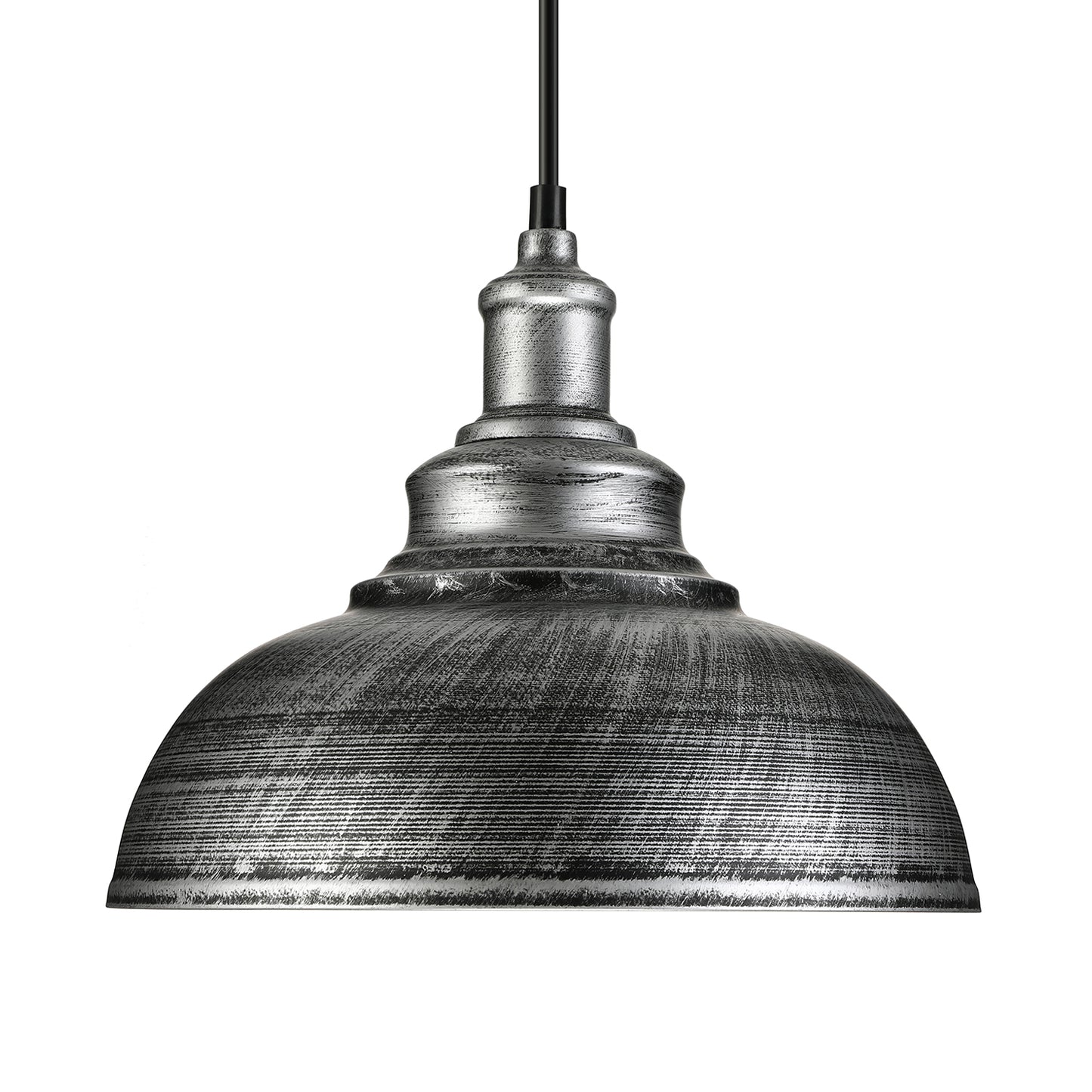 1 Head Iron Pendant Lighting Farmhouse Antique Silver Domed Restaurant Hanging Lamp with Adjustable Cord Clearhalo 'Art Deco Pendants' 'Cast Iron' 'Ceiling Lights' 'Ceramic' 'Crystal' 'Industrial Pendants' 'Industrial' 'Metal' 'Middle Century Pendants' 'Pendant Lights' 'Pendants' 'Tiffany' Lighting' 88468