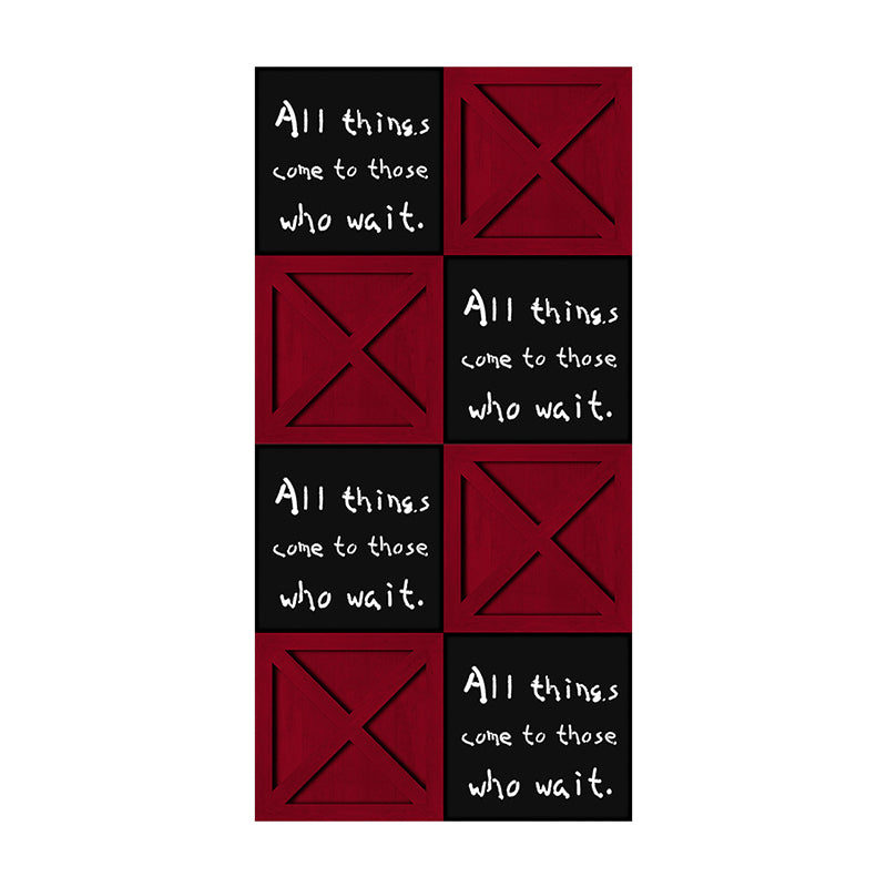 Coffee and Dress Shop Wallpaper Red and Black Square Box with English Phrases Design, 20.5" by 31', Non-Pasted Clearhalo 'Industrial wall decor' 'Industrial' 'Wallpaper' Wall Decor' 884832