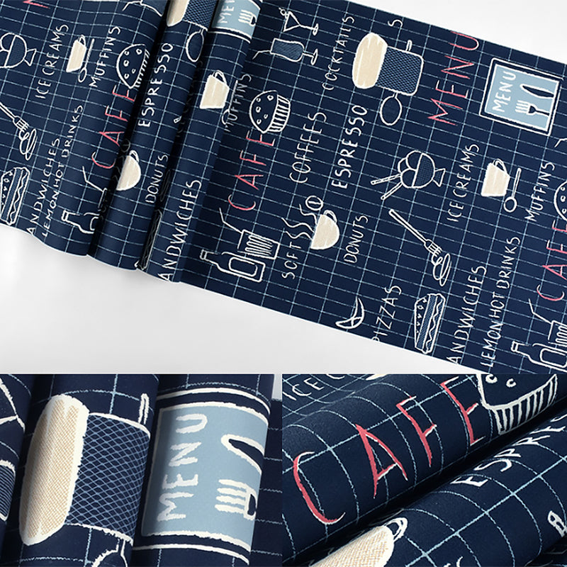 Non-Pasted Food and Drinks Wallpaper 20.5" by 31' Retro Graffiti Wall Decor for Cafe Clearhalo 'Industrial wall decor' 'Industrial' 'Wallpaper' Wall Decor' 884839