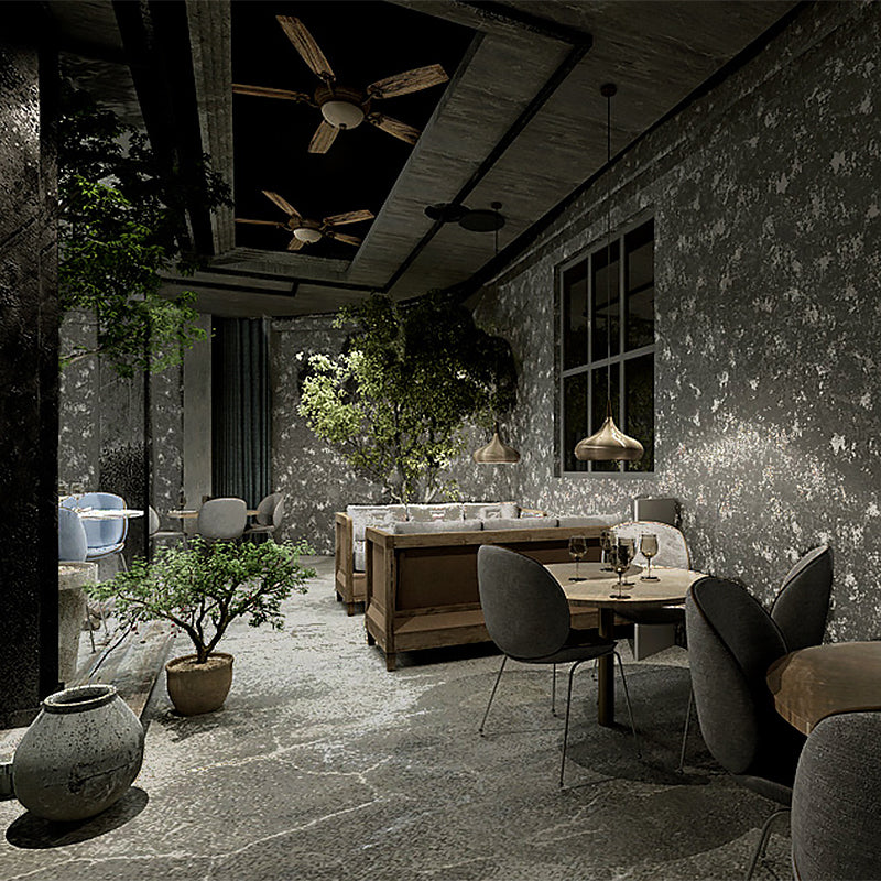 Industrial Concrete Work Wallpaper Vinyl 20.5" by 31' Non-Pasted Wall Covering Grey Clearhalo 'Industrial wall decor' 'Industrial' 'Wallpaper' Wall Decor' 884846