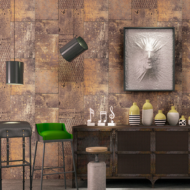 Plaster Metallic Industrial Wallpaper 20.5-inch x 33-foot Non-Pasted Wall Decor Brown Clearhalo 'Industrial wall decor' 'Industrial' 'Wallpaper' Wall Decor' 884856