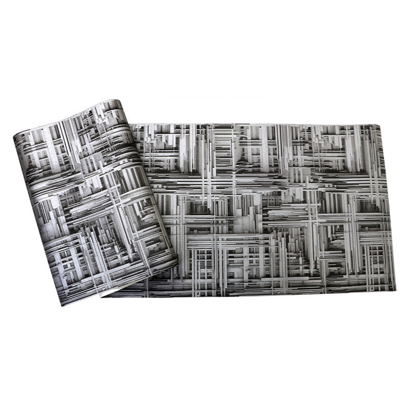 Industrial Grey Metallic Wallpaper 3D Print 57.1 sq ft. Non-Pasted Decorative Wall Covering Clearhalo 'Industrial wall decor' 'Industrial' 'Wallpaper' Wall Decor' 884912