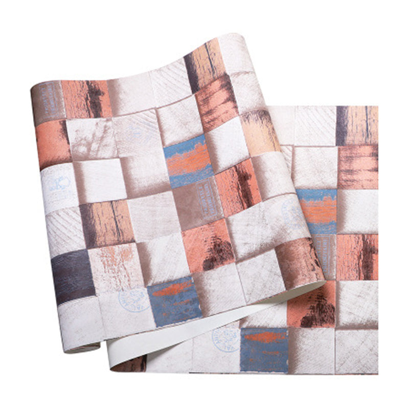 Geometries Wood Wallpaper 57.1 sq ft. Vinyl Waterproof Concave-convex Wall Decor Clearhalo 'Industrial wall decor' 'Industrial' 'Wallpaper' Wall Decor' 884920