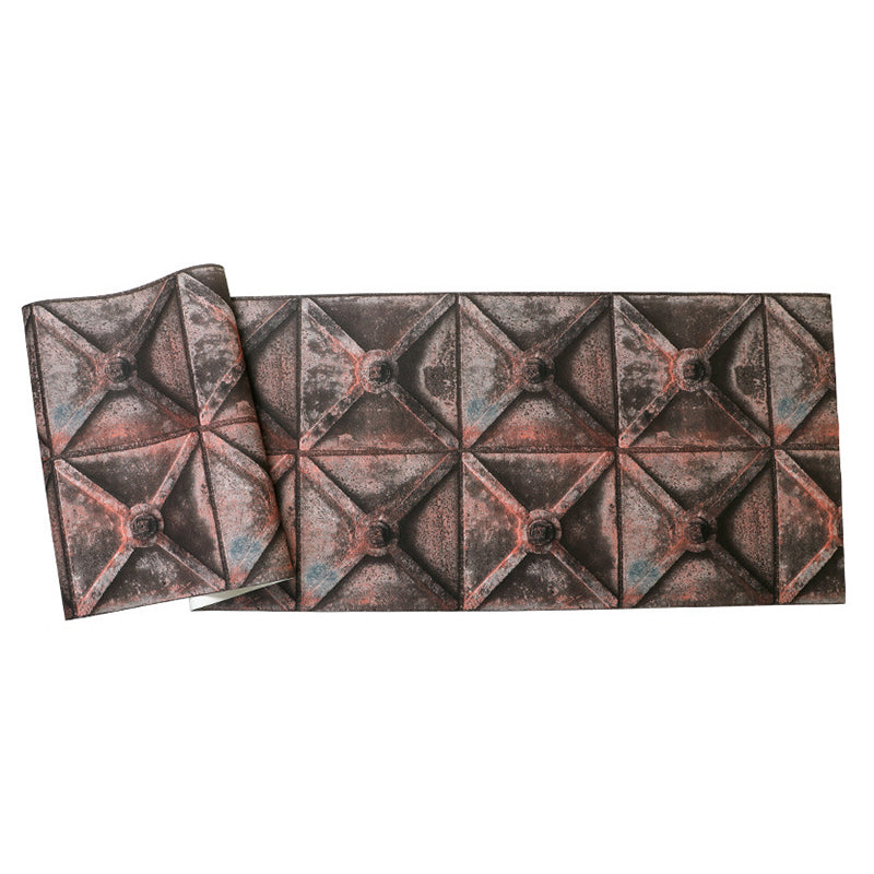 Metallic 3D Harlequin Wallpaper Water-Resistant Non-Pasted Wall Covering, 21 in x 33 ft Clearhalo 'Industrial wall decor' 'Industrial' 'Wallpaper' Wall Decor' 884931