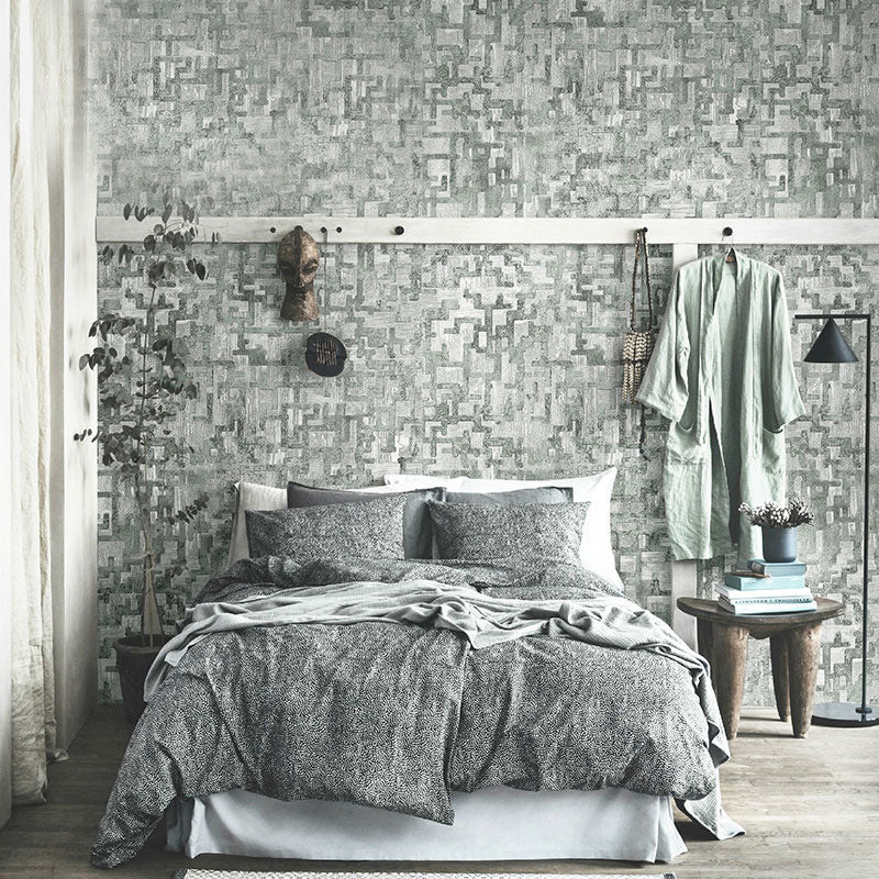 Nordic 3D Mottled Geometries Wallpaper for Decoration, 33'L x 21"W Green Clearhalo 'Industrial wall decor' 'Industrial' 'Wallpaper' Wall Decor' 884939