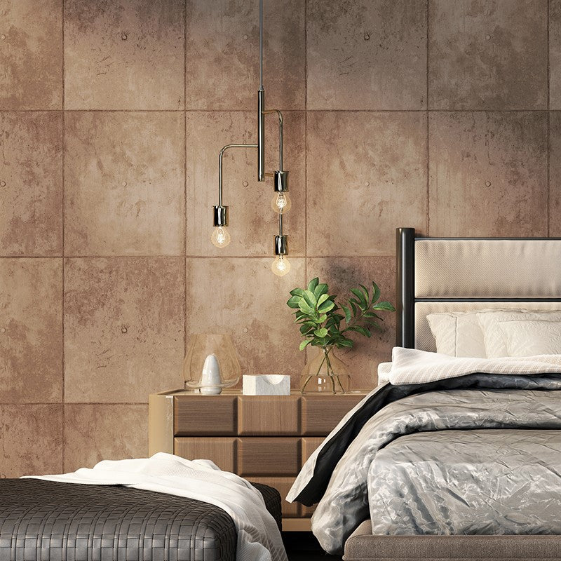 Cement and Rectangle Tiles Wallpaper Non-Pasted , 33'L x 20.5"W Yellow Clearhalo 'Industrial wall decor' 'Industrial' 'Wallpaper' Wall Decor' 884977