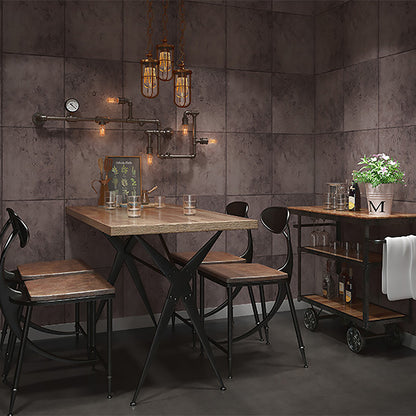 Cement and Rectangle Tiles Wallpaper Non-Pasted , 33'L x 20.5"W Red Clearhalo 'Industrial wall decor' 'Industrial' 'Wallpaper' Wall Decor' 884982