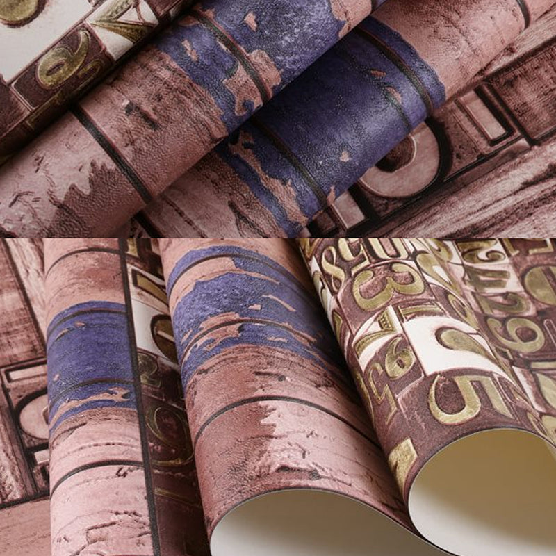 Vintage 3D Print Wallpaper Herringbone Wood Wallpaper, 33'L x 21"W, Non-Pasted Clearhalo 'Industrial wall decor' 'Industrial' 'Wallpaper' Wall Decor' 885076