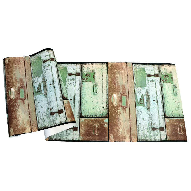 Nostalgic Wallpaper 33' x 20.5" Vinyl Decorative Wooden Box Wallcovering Clearhalo 'Industrial wall decor' 'Industrial' 'Vintage wall decor' 'Vintage' 'Wallpaper' Wall Decor' 885103