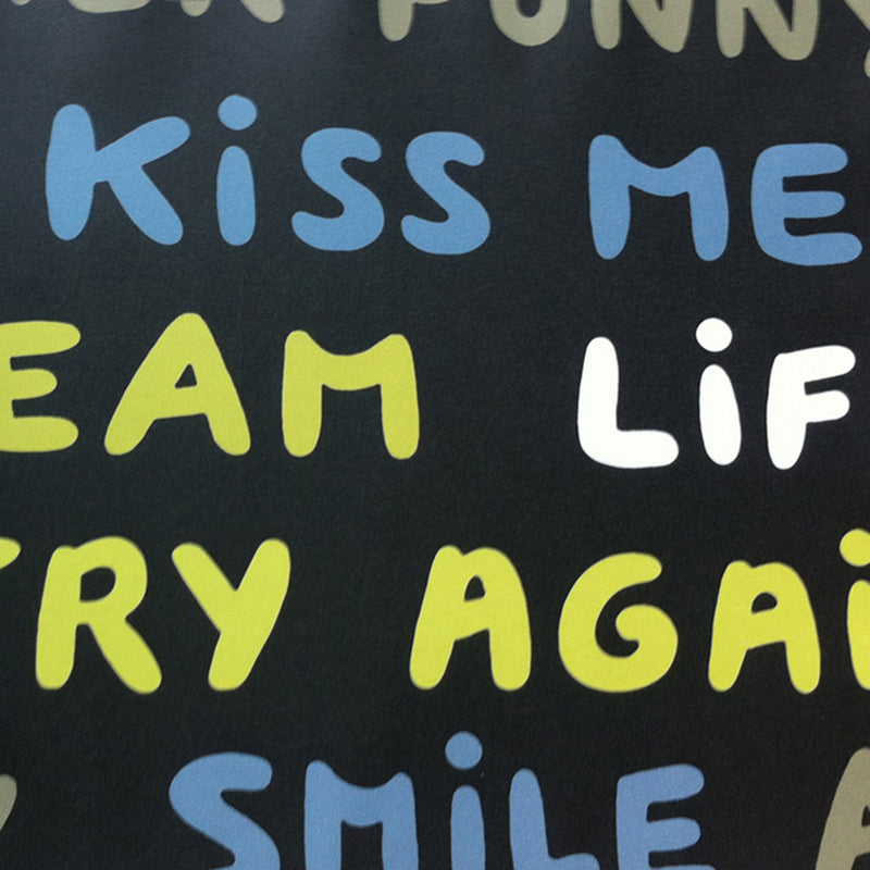 English Letters Non-Pasted Wallpaper 21" by 33' Fashion and Original in Multi-color Clearhalo 'Modern wall decor' 'Modern' 'Wallpaper' Wall Decor' 885114