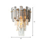 2 Heads Wall Sconce Modernist Tiered Clear and Smoke Gray Crystal Wall Lighting Fixture Clearhalo 'Modern wall lights' 'Modern' 'Wall Lamps & Sconces' 'Wall Lights' Lighting' 885949
