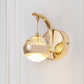 Seedy Crystal Ball Wall Light Contemporary LED Bedroom Wall Sconce Lighting Fixture in Gold/Chrome Gold Clearhalo 'Cast Iron' 'Glass' 'Industrial' 'Modern wall lights' 'Modern' 'Tiffany' 'Traditional wall lights' 'Wall Lamps & Sconces' 'Wall Lights' Lighting' 886186