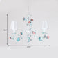 Korean Flower Candle Hanging Chandelier 3/6-Light Fabric Pendant Lamp with Swoop Arm in White Clearhalo 'Ceiling Lights' 'Chandeliers' Lighting' options 886278