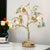 Ceramic Flowering Tree Table Lamp Romantic Pastoral 3-Head Dining Room Nightstand Light in Green/White/Red Green Clearhalo 'Lamps' 'Table Lamps' Lighting' 886320