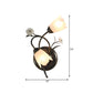 Bronze Finish 2-Head Wall Lamp American Garden Flower Frosted Glass Wall Sconce Light, Left/Right Clearhalo 'Wall Lamps & Sconces' 'Wall Lights' Lighting' 886358