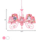 5/6 Bulbs Nursery Ceiling Chandelier Kids White/Pink Pendant Light Fixture with Bucket Fabric Shade Clearhalo 'Ceiling Lights' 'Chandeliers' Lighting' options 886502