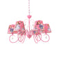 5/6 Bulbs Nursery Ceiling Chandelier Kids White/Pink Pendant Light Fixture with Bucket Fabric Shade Clearhalo 'Ceiling Lights' 'Chandeliers' Lighting' options 886510
