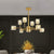 8-Light Chandelier Lamp Simple Cubic Clear Crystal Block Ceiling Hang Fixture in Gold Gold Clearhalo 'Ceiling Lights' 'Close To Ceiling Lights' 'Close to ceiling' 'Semi-flushmount' Lighting' 886610