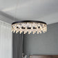 LED Chandelier Pendant Light Modern Loop Cut Crystal Down Lighting in Black for Bedroom Clearhalo 'Ceiling Lights' 'Chandeliers' 'Modern Chandeliers' 'Modern' Lighting' 886623