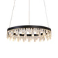 LED Chandelier Pendant Light Modern Loop Cut Crystal Down Lighting in Black for Bedroom Clearhalo 'Ceiling Lights' 'Chandeliers' 'Modern Chandeliers' 'Modern' Lighting' 886624