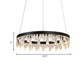 LED Chandelier Pendant Light Modern Loop Cut Crystal Down Lighting in Black for Bedroom Clearhalo 'Ceiling Lights' 'Chandeliers' 'Modern Chandeliers' 'Modern' Lighting' 886625
