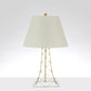 Tower-Like Frame Table Lighting Modern Metal 1-Bulb Gold Finish Night Lamp with Conic White Fabric Shade Clearhalo 'Lamps' 'Table Lamps' Lighting' 886635
