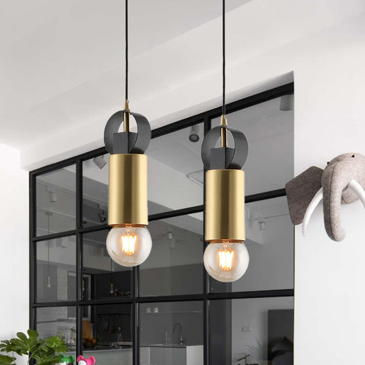 Post Modern Tube Mini Pendulum Light Metallic 1 Bulb Bedroom Suspension Lamp in Brass Finish Clearhalo 'Ceiling Lights' 'Modern Pendants' 'Modern' 'Pendant Lights' 'Pendants' Lighting' 886647