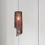 Silver/Brown/Blue Finish Cylinder Hanging Light Contemporary 1-Light Aluminum Wire Pendant Ceiling Lamp Clearhalo 'Ceiling Lights' 'Modern Pendants' 'Modern' 'Pendant Lights' 'Pendants' Lighting' 886655