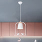 Bird Cage Shape Metal Down Lighting Macaron 1 Head White/Black/Grey Finish Pendulum Lamp with Small Barrel Shade Clearhalo 'Ceiling Lights' 'Modern Pendants' 'Modern' 'Pendant Lights' 'Pendants' Lighting' 886680