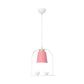 Bird Cage Shape Metal Down Lighting Macaron 1 Head White/Black/Grey Finish Pendulum Lamp with Small Barrel Shade Clearhalo 'Ceiling Lights' 'Modern Pendants' 'Modern' 'Pendant Lights' 'Pendants' Lighting' 886685