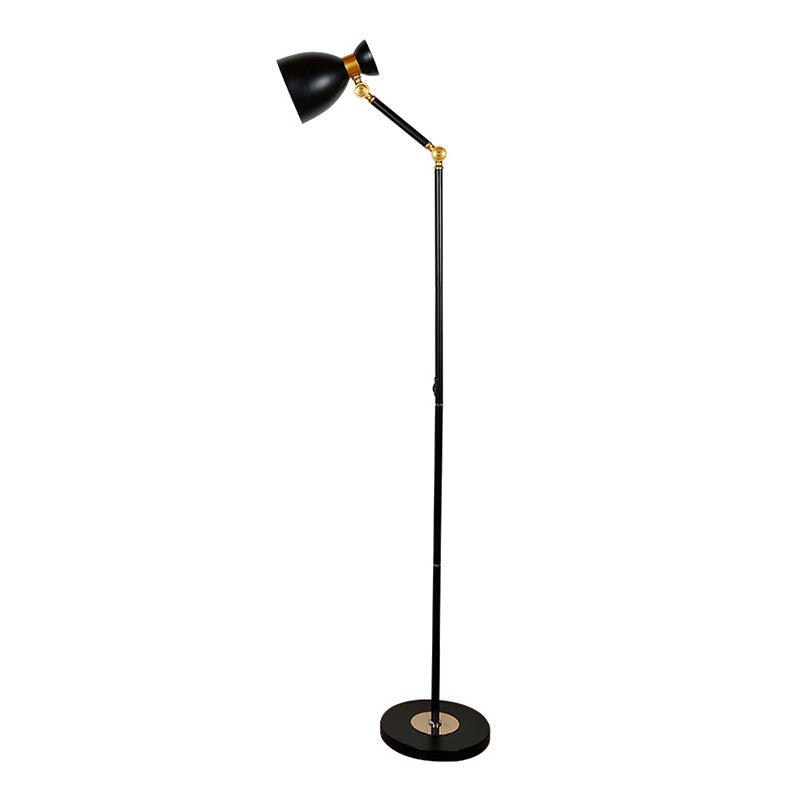 Wide Flare Floor Light Macaron Metallic 1 Light Living Room Standing Lamp in Black/Pink/White with Rotatable Arm Clearhalo 'Floor Lamps' 'Lamps' Lighting' 886701
