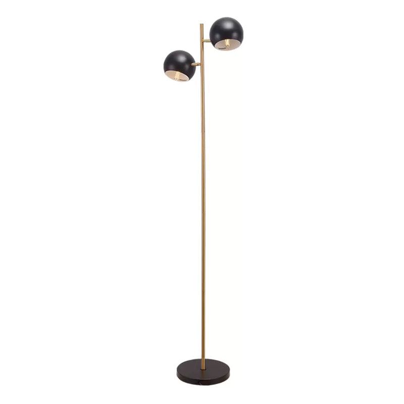 Metallic Globe Shade Floor Lamp Modernist 2-Light Floor Stand Light in Black for Living Room Clearhalo 'Floor Lamps' 'Lamps' Lighting' 886729